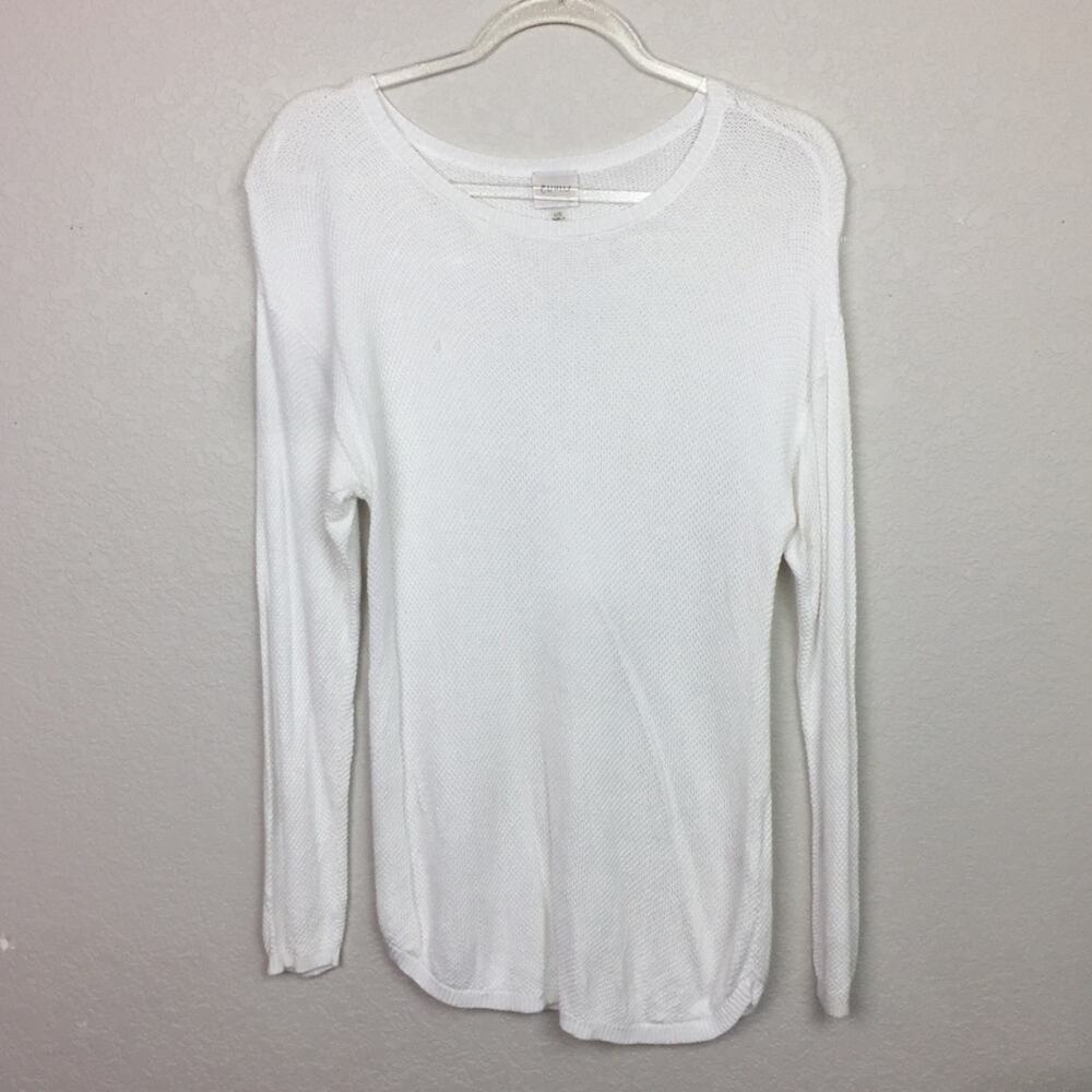 CUPIO White Waffle Knit Sweater Size L